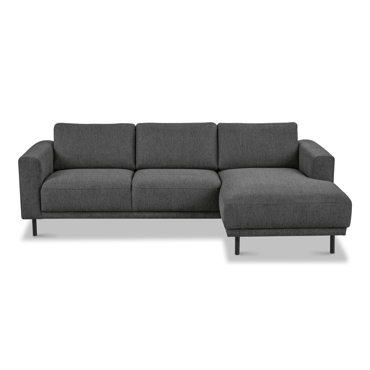 Banken - Moderne hoekbank met Chaise Longue Antraciet Stof Aniko rechts 238x142x78 cm - Dimehouse