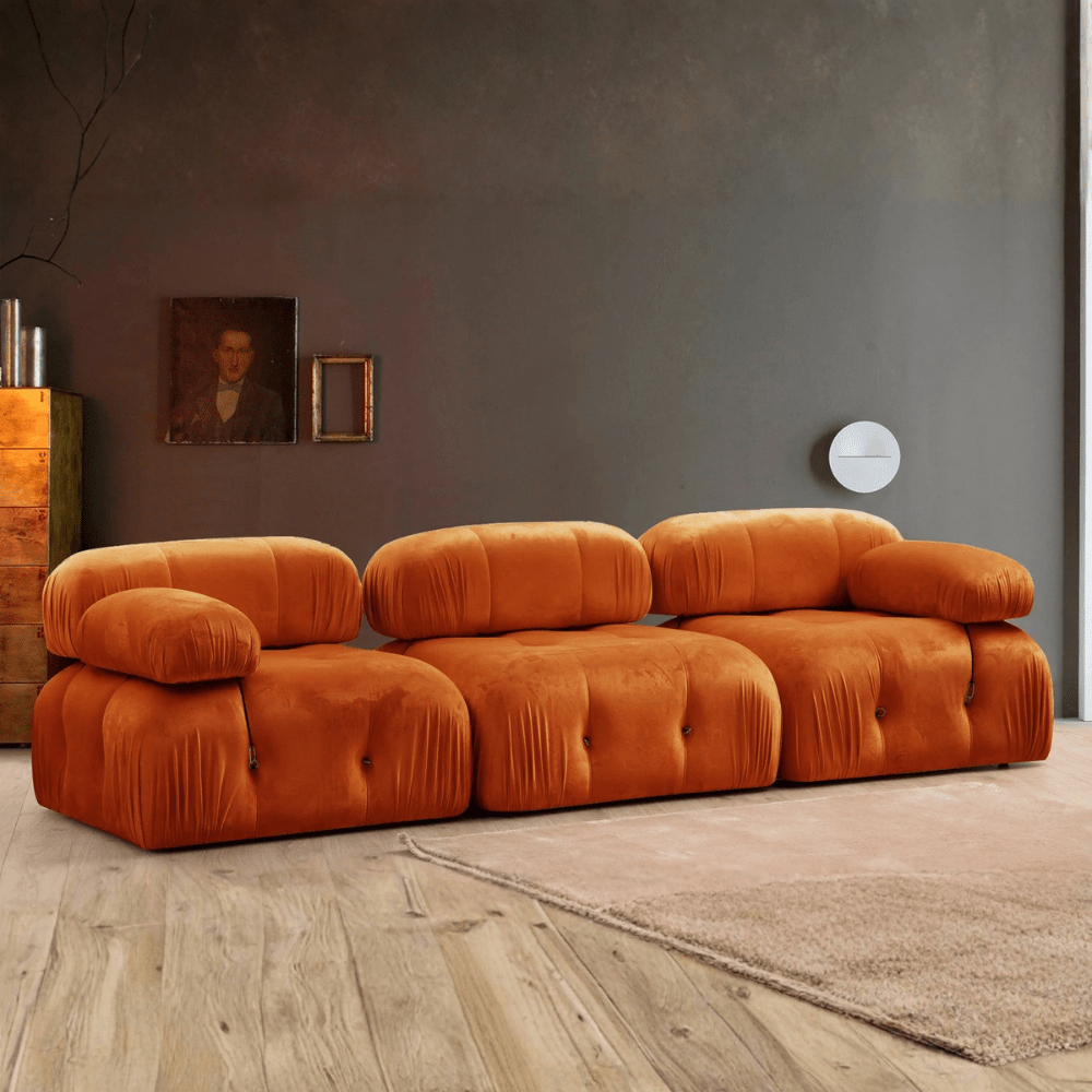 Banque modulaire à 3 places Velvet Oranje
