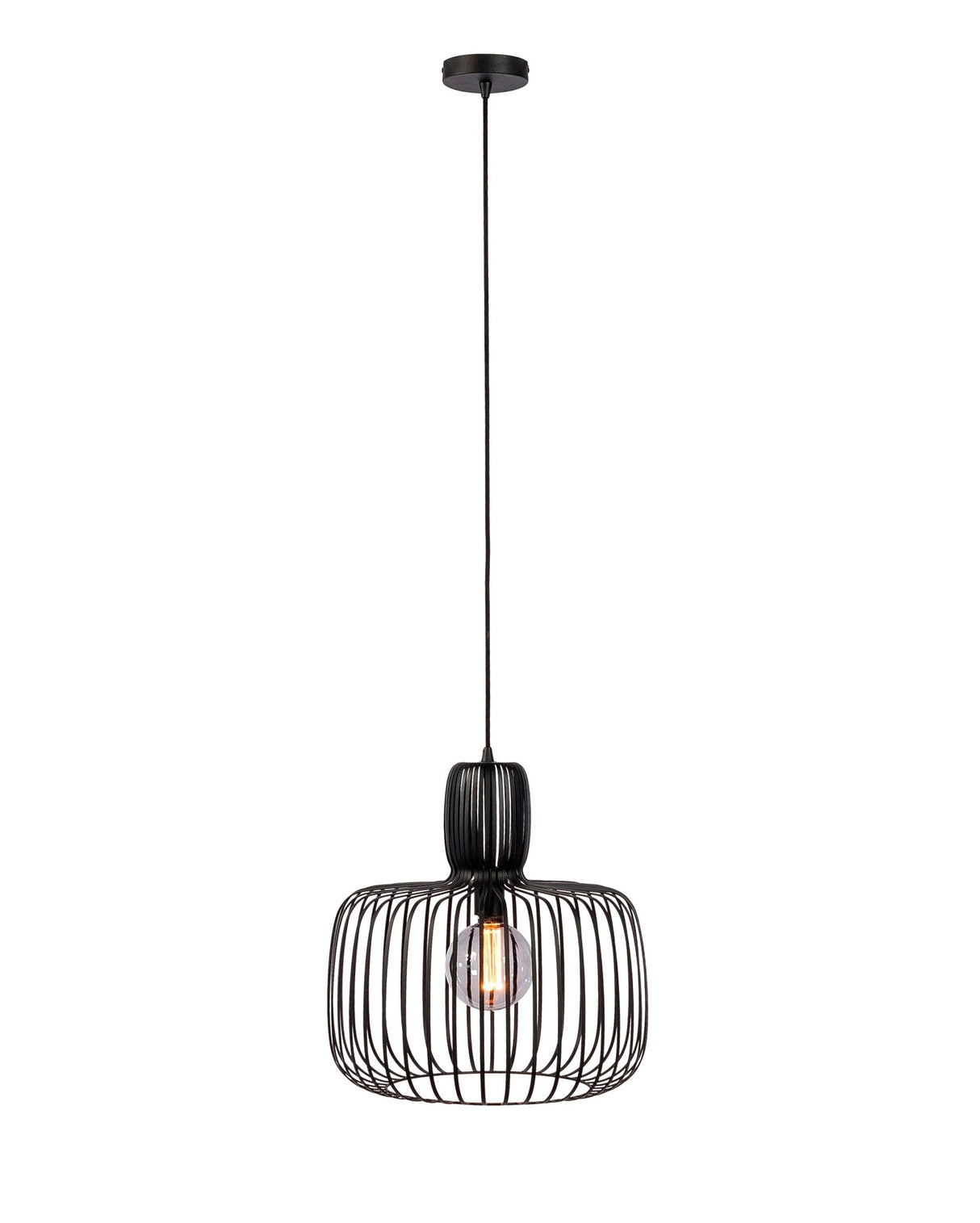 Suspension industrielle Ursul Noir Métal 1 lumière Ø55 cm
