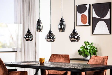 Hanglamp Kesi 5-lichts Smoke Glas