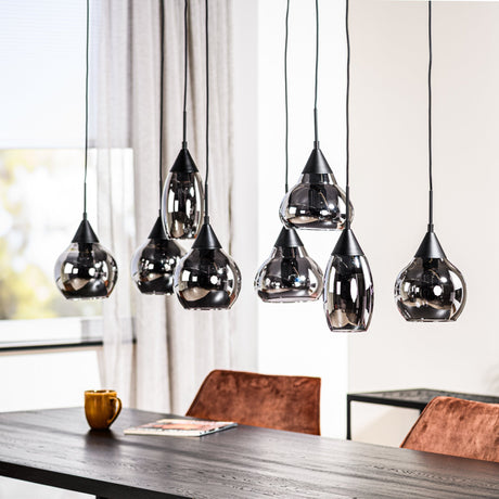 Glazen Hanglamp Kesi 8-lichts Smoke Glas