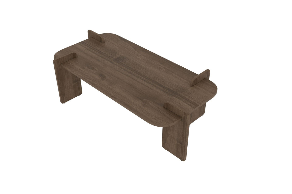 Table basse Lovge noyer 120 x 60 cm bois composite enduit mélaminé