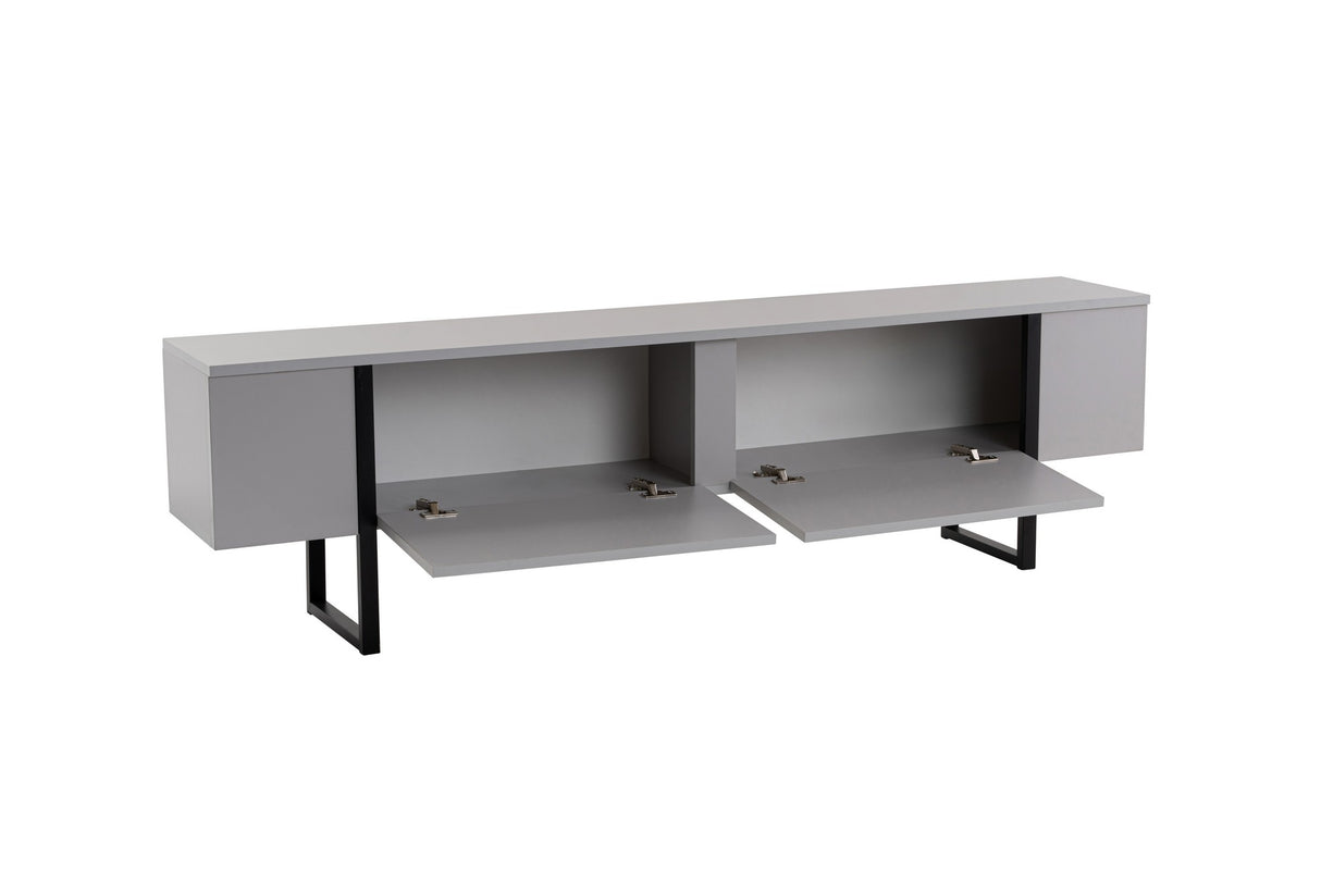 TV Meubels - TV Meubel Grijs Melamine Zwart Frame Blitz 50x180x29,5 cm - Dimehouse