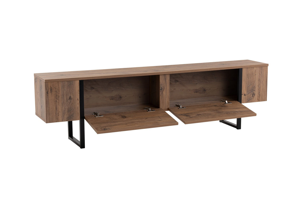 Meuble TV Naturel en Mélamine Cadre Noir Blitz 50x180x29,5 cm