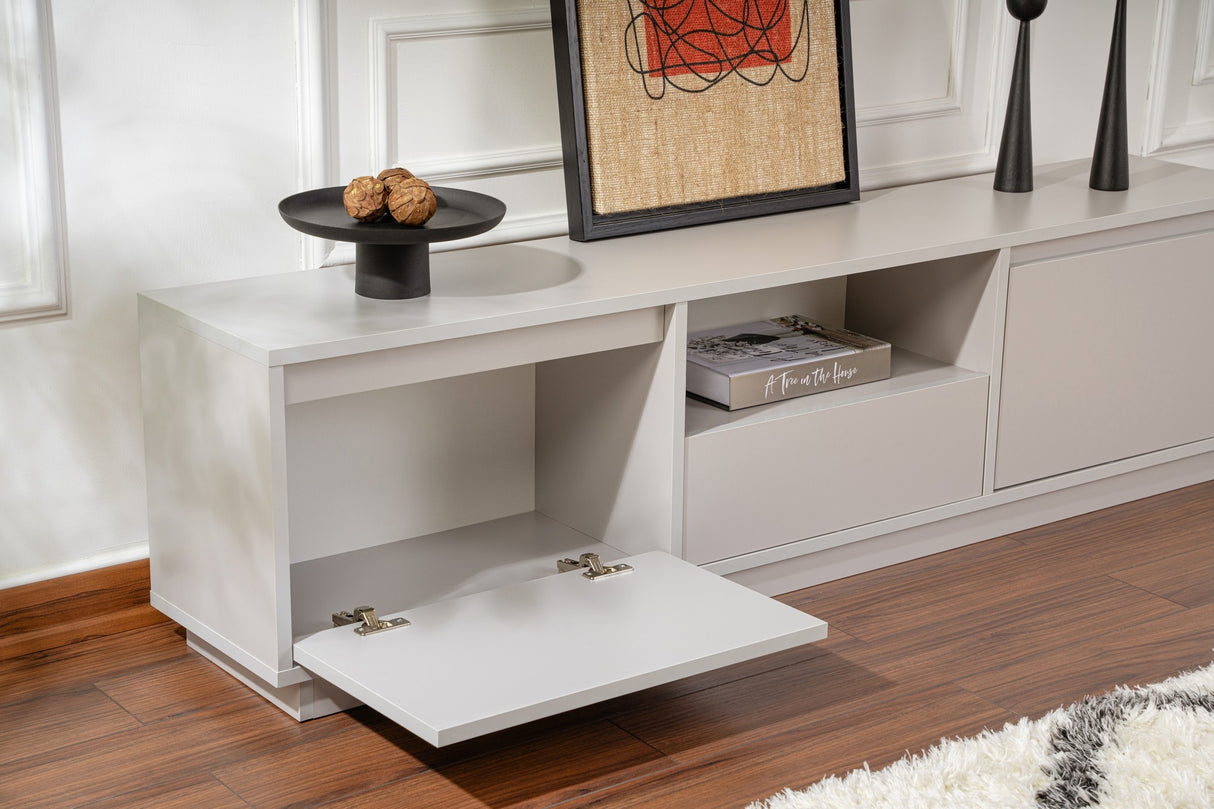 Meuble TV Grise Mélamine Flare 42x160x29,5 cm