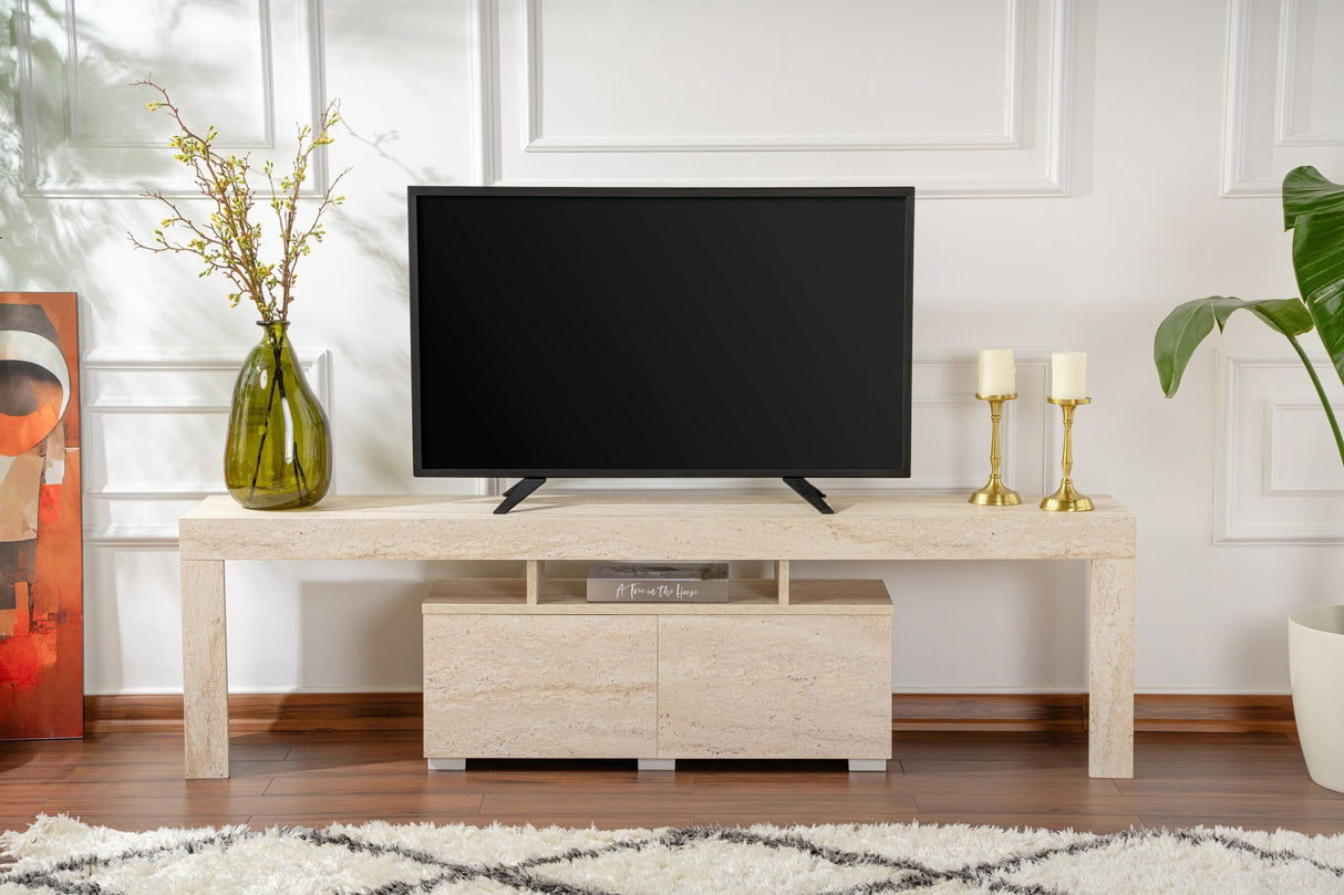 Meuble TV en mélamine beige Vertex 50x180x31,3 cm