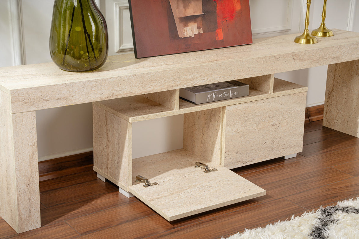 Meuble TV en mélamine beige Vertex 50x180x31,3 cm