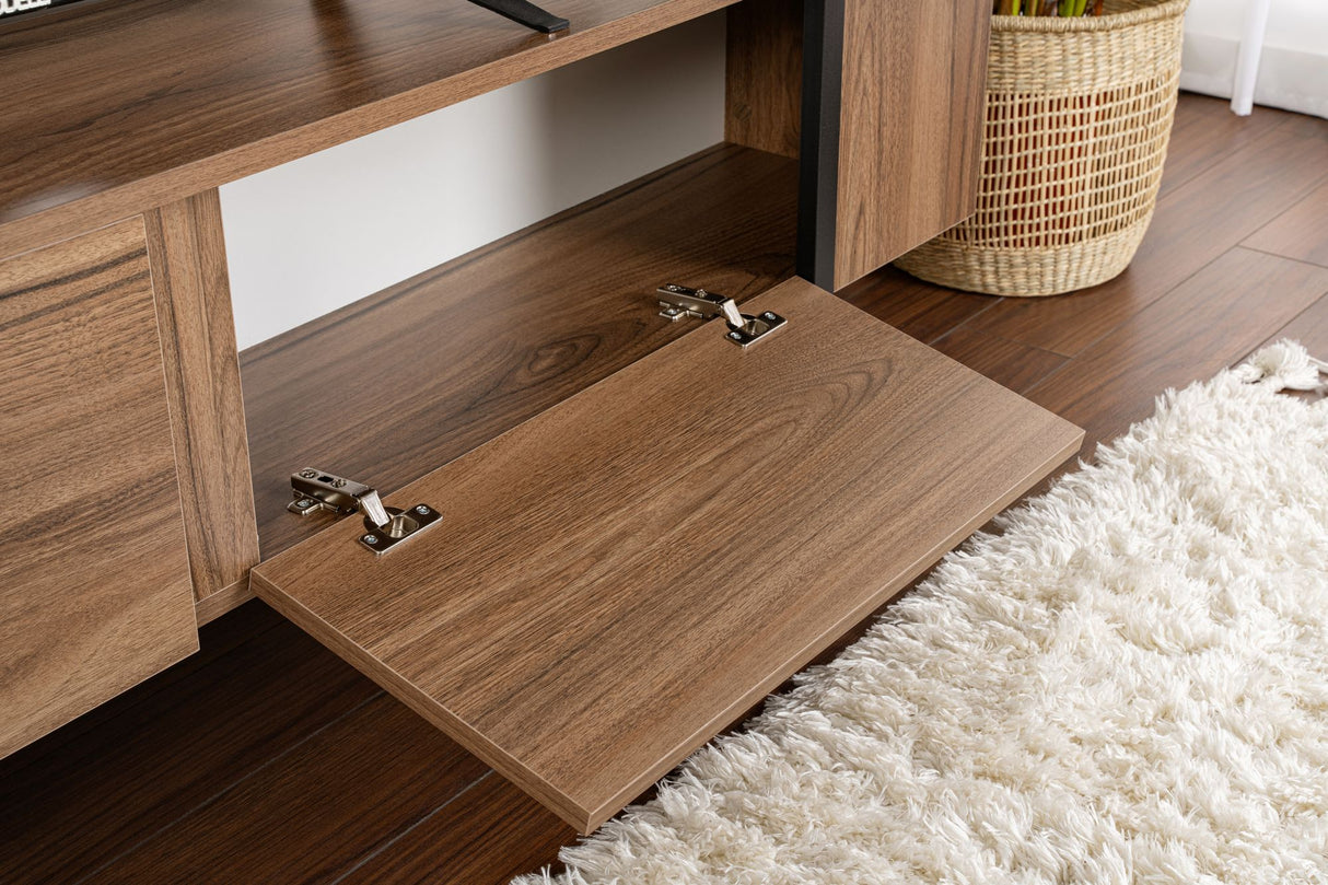 TV Meubel Serenity Walnoot Zwart 180x29.5x50 cm Walnut Black Melamine