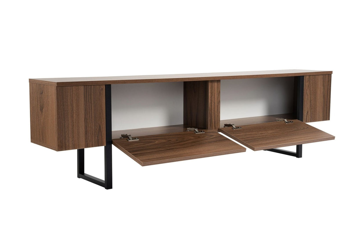 Meuble TV Serenity Noyer Noir 180x29,5x50 cm Mélamine Noir Walnut