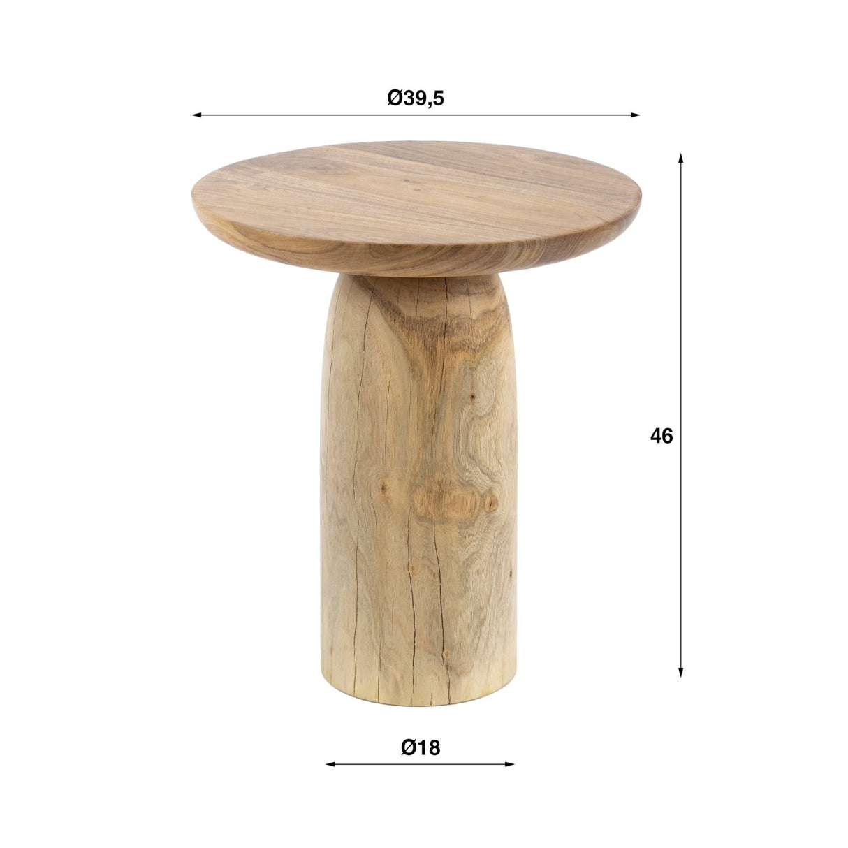 Table d'appoint Odin - Bois massif d'acacia - 40x40x45 cm
