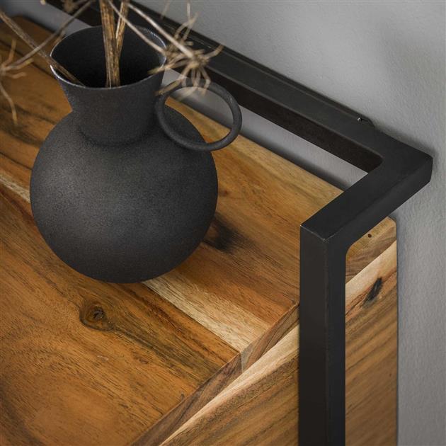 Table de chevet flottante industrielle Naomi Bois d'acacia