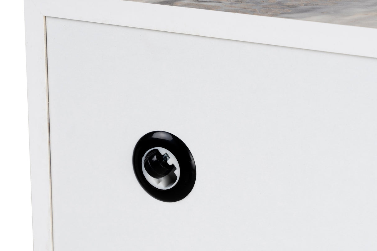 Table basse moderne carrée 90x90 cm effet marbre Prasmi