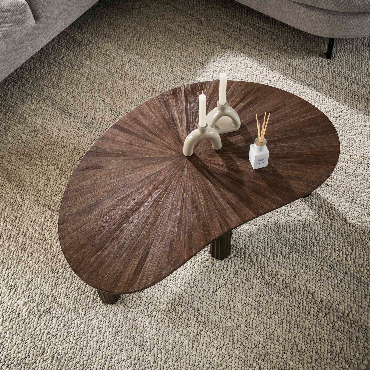 Salontafel Myla Organisch Teakhout Bruin 110 cm