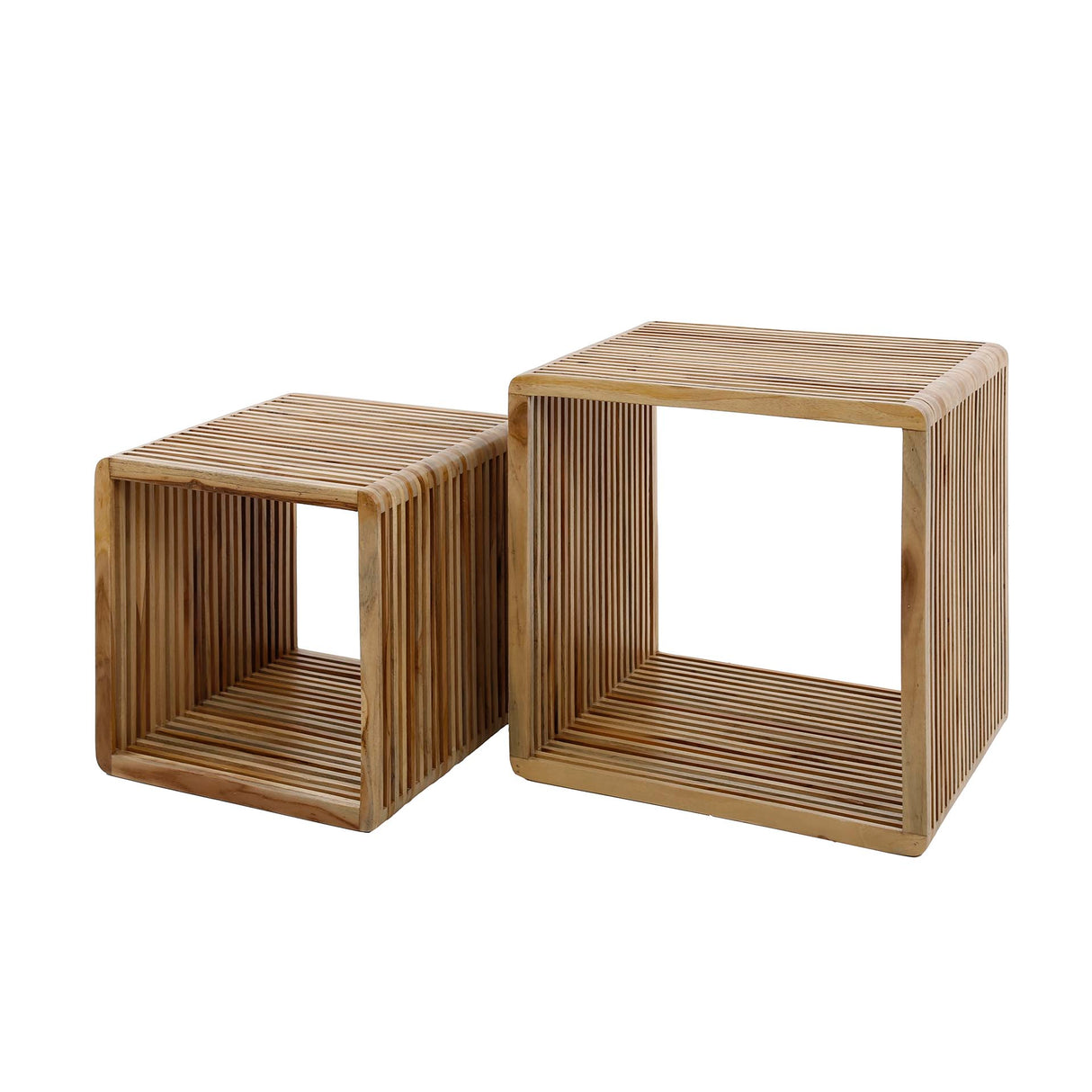 Ensemble de 2 tables basses carrées Raoul en teck