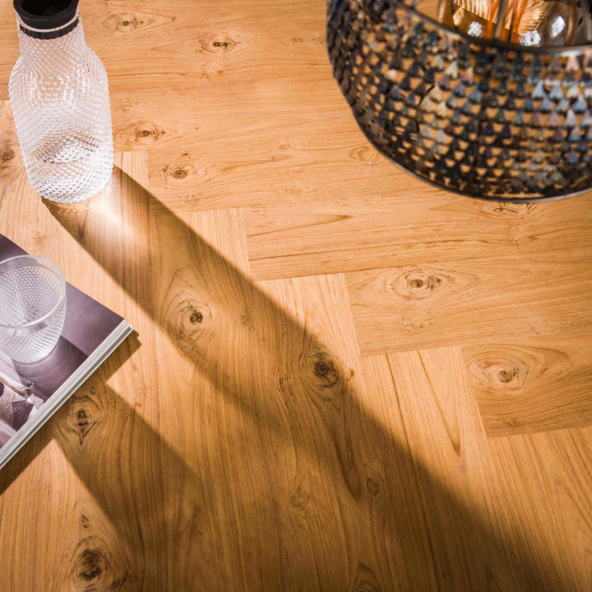 Table à manger organique Annemé Visgraat en bois 215 x 105 cm