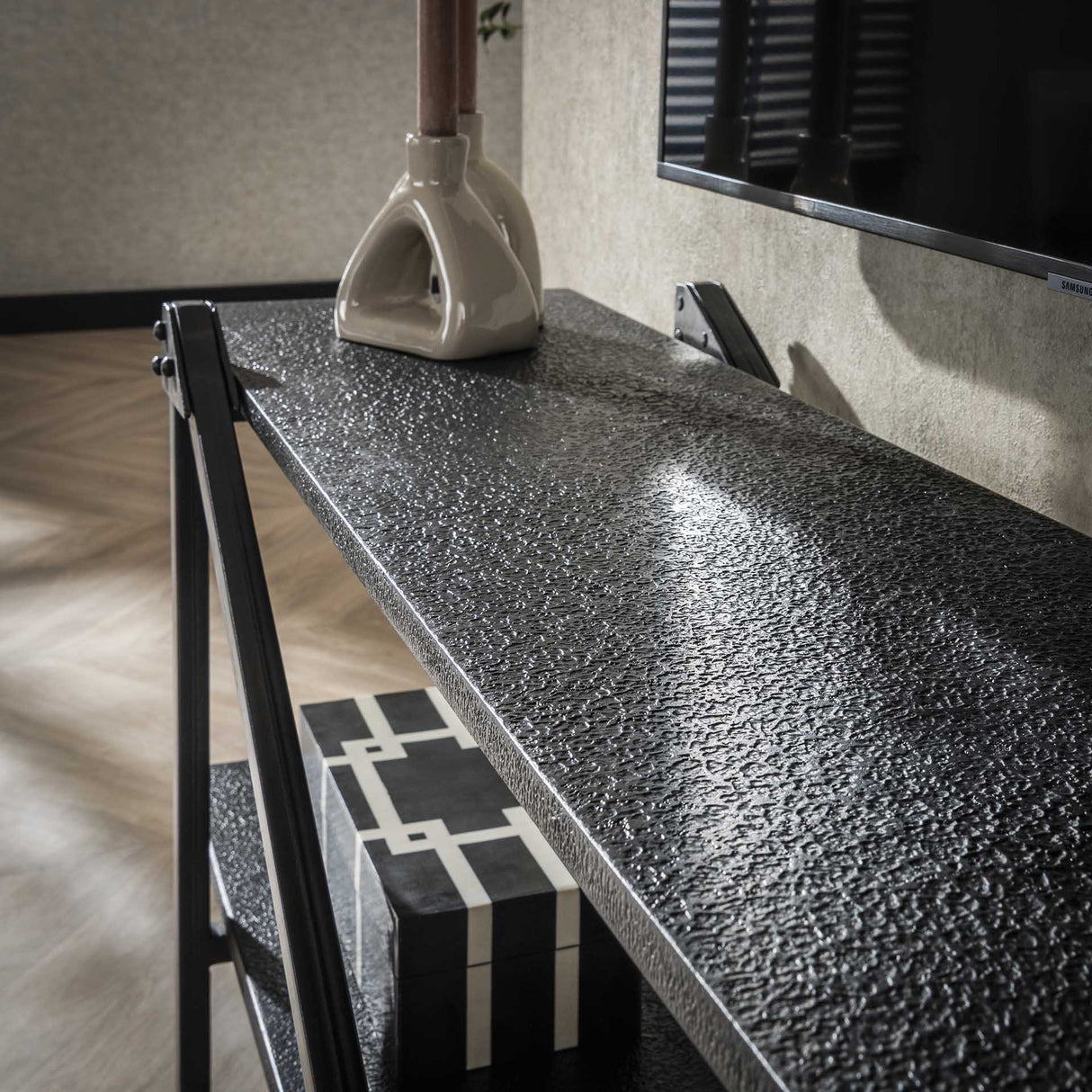 TV Meubel Loek Grijs Metaal 140 cm