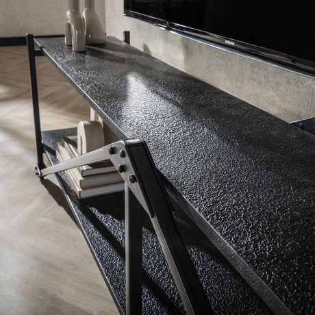 Meuble TV Loek Gris Métal 220 cm