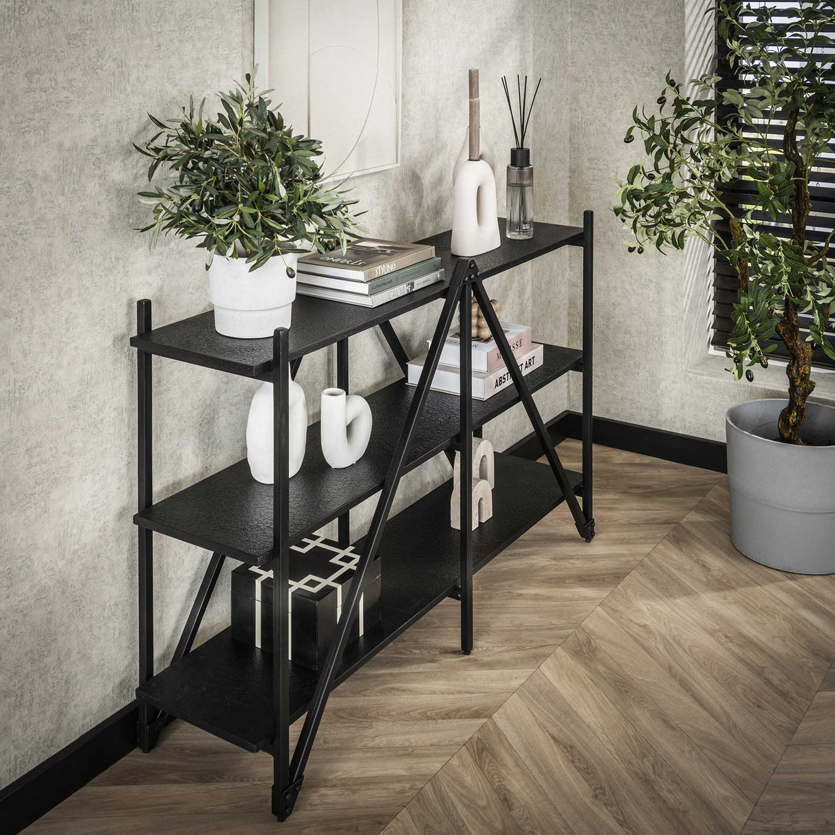 Étagère Loek 3 niveaux Métal Gris