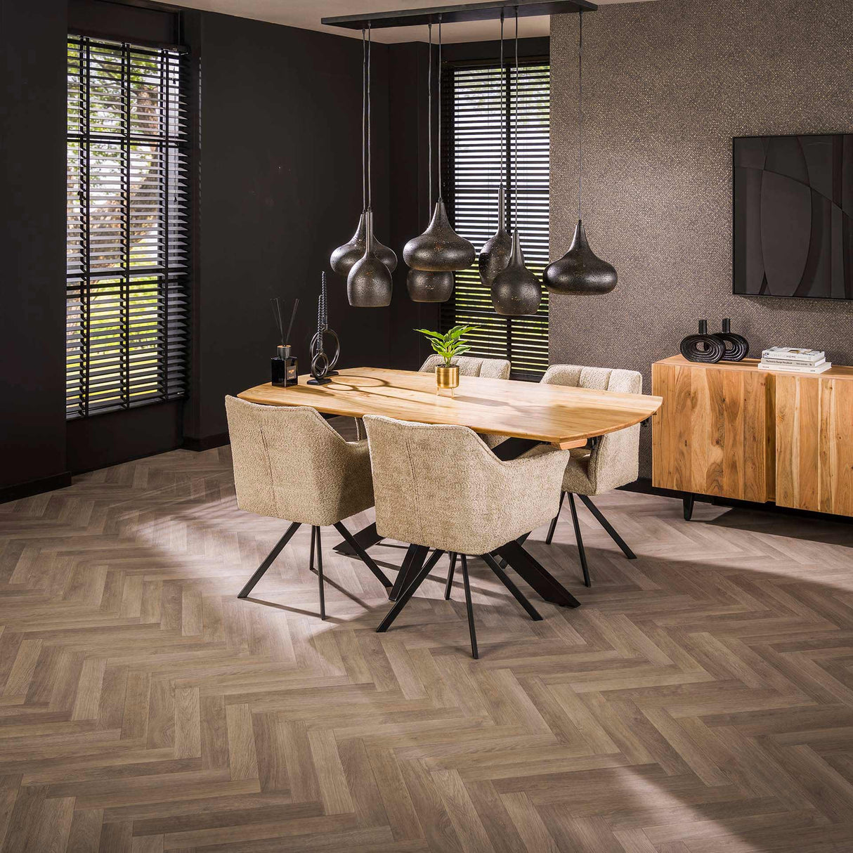 Table à manger extensible Mack Danish Oval Bois d'acacia 175-275x90 cm