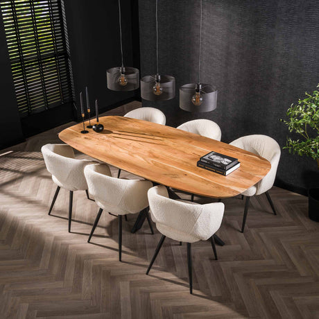 Deens Ovaal Eettafel Laurie Acaciahout 180x95 cm