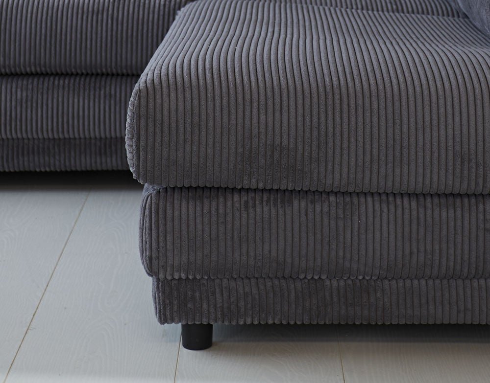 Canapé Gabi DeGeBe Tissu Anthracite Détail photo d'ambiance