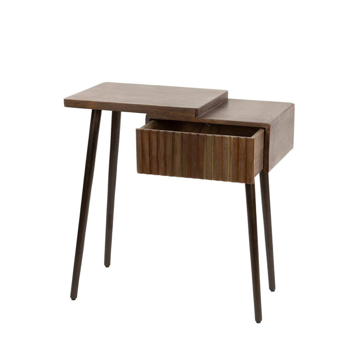 Table de nuit Jax Links - Bois d'acacia Drift Brown - 1 tiroir