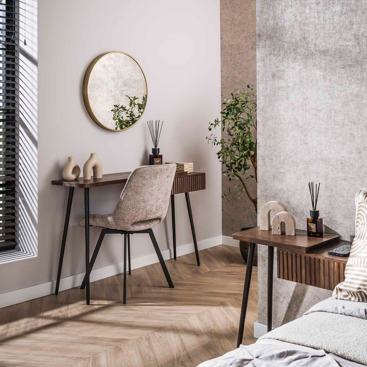 Coiffeuse Elin - Acacia massif Drift Brown 120 cm