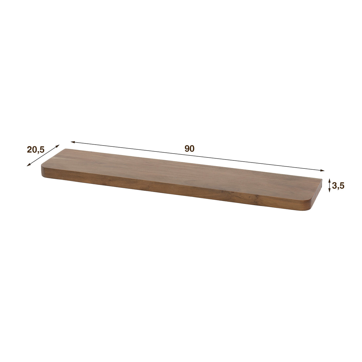 Étagère murale Noa 90 cm - Bois d'acacia Drift Brown