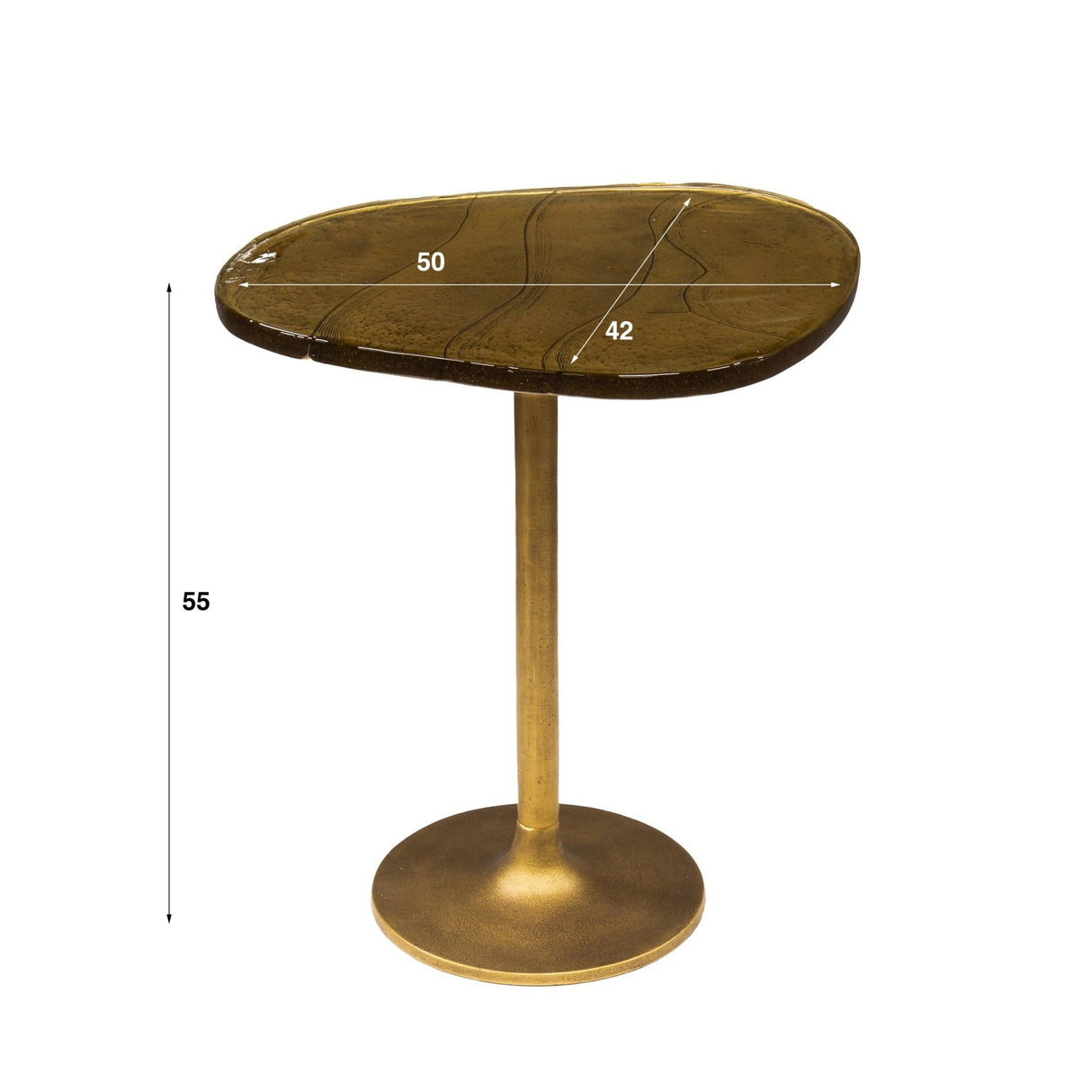 Table d'appoint Aurora M - Or Antique 50x55 cm