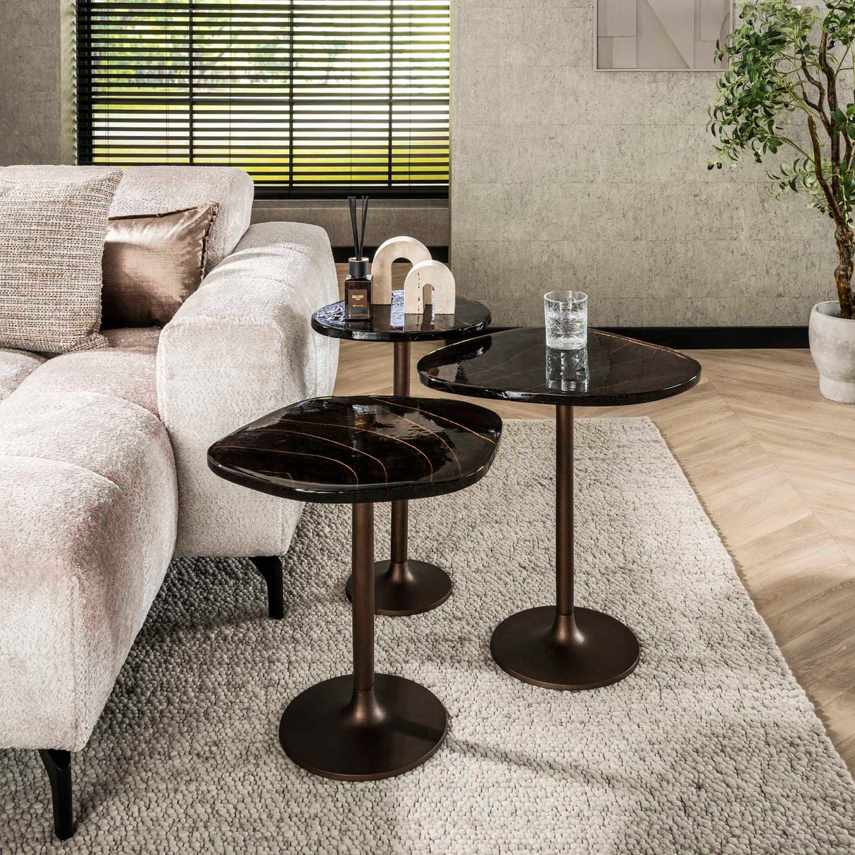 Table d'appoint Aris S – Cuivre antique 53x42x50 cm