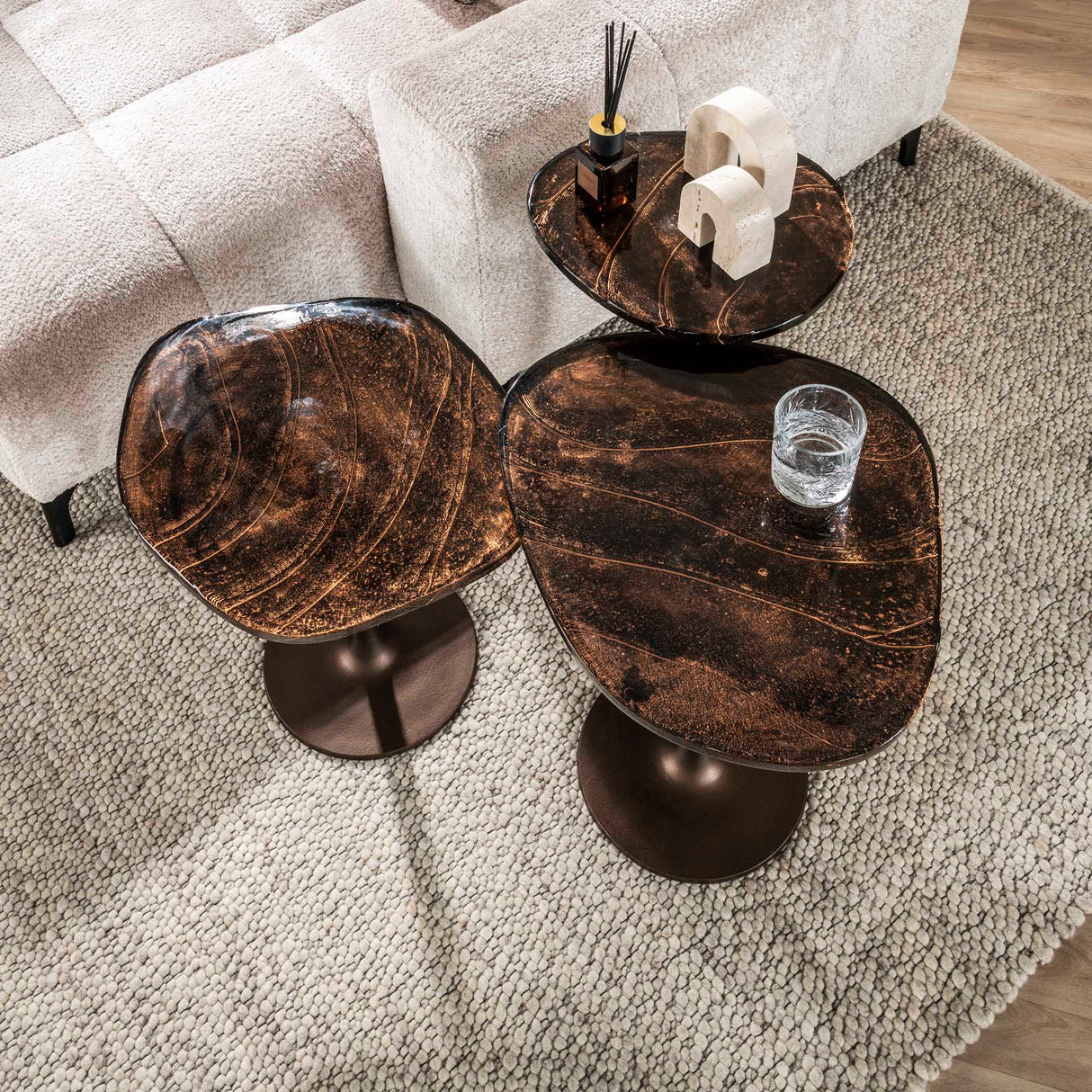 Table d'appoint Aris S – Cuivre antique 53x42x50 cm