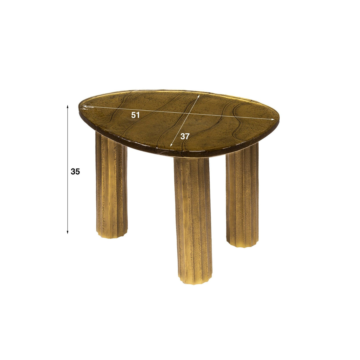 Table basse Nova S - Or Antique 51x37 cm