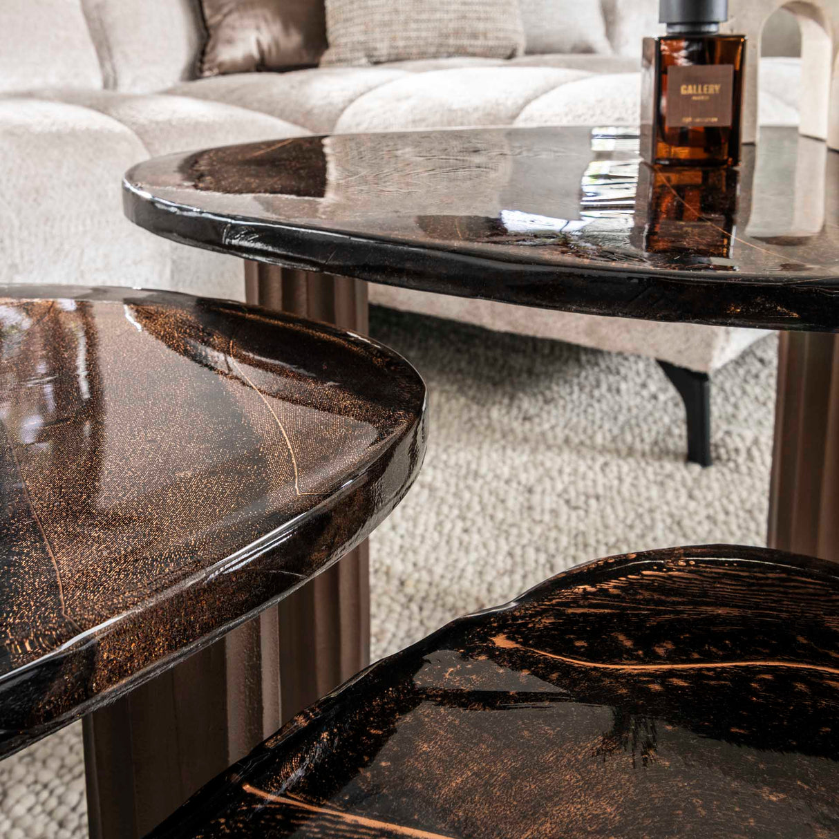 Table basse Aura M cuivre antique 62x45 cm