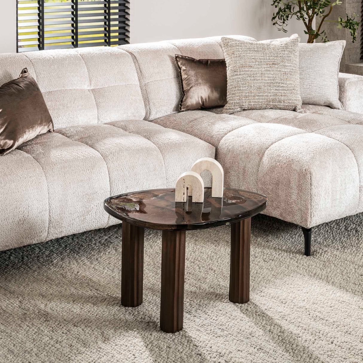 Table basse Aura M cuivre antique 62x45 cm