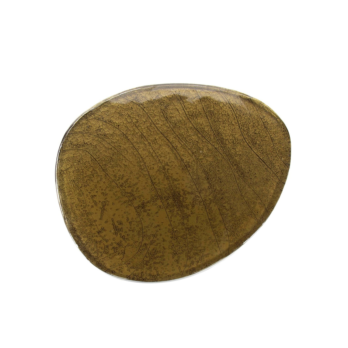 Table basse organique Aurora L – Or antique – 70x59 cm