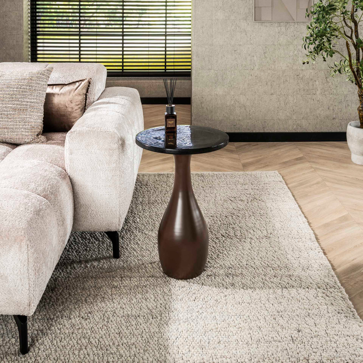 Table d'appoint Nova Cuivre Antique Goutte 60 cm