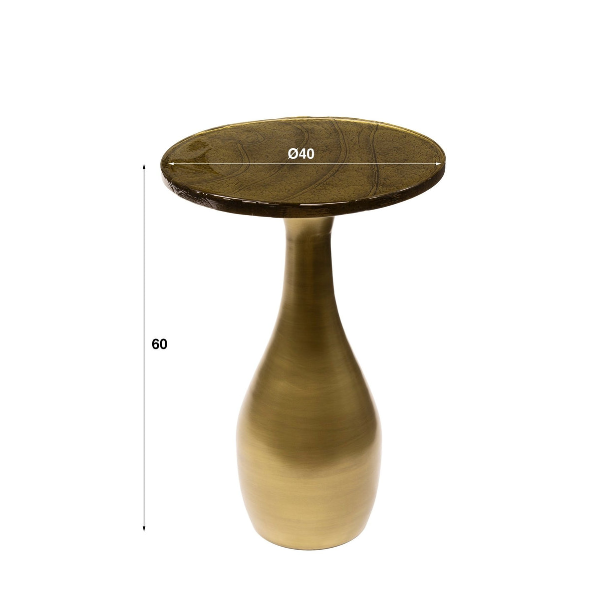 Table d'appoint Goutte M - Or Antique 40x60 cm