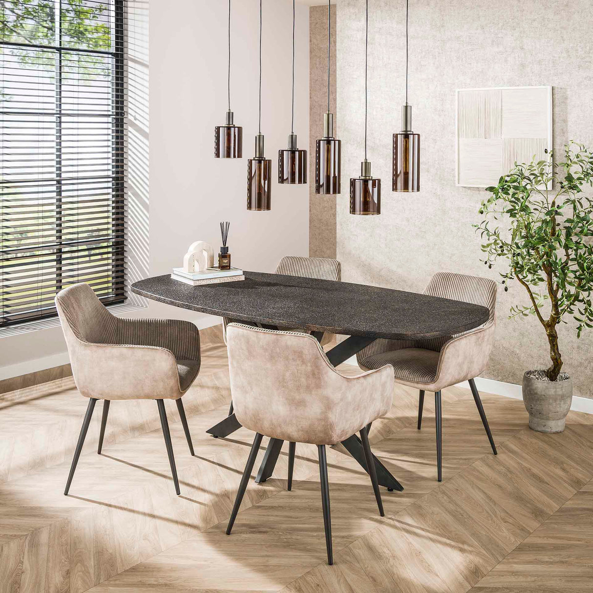 Table à manger Jax Danois Ovale 180 cm - Gris Métallique