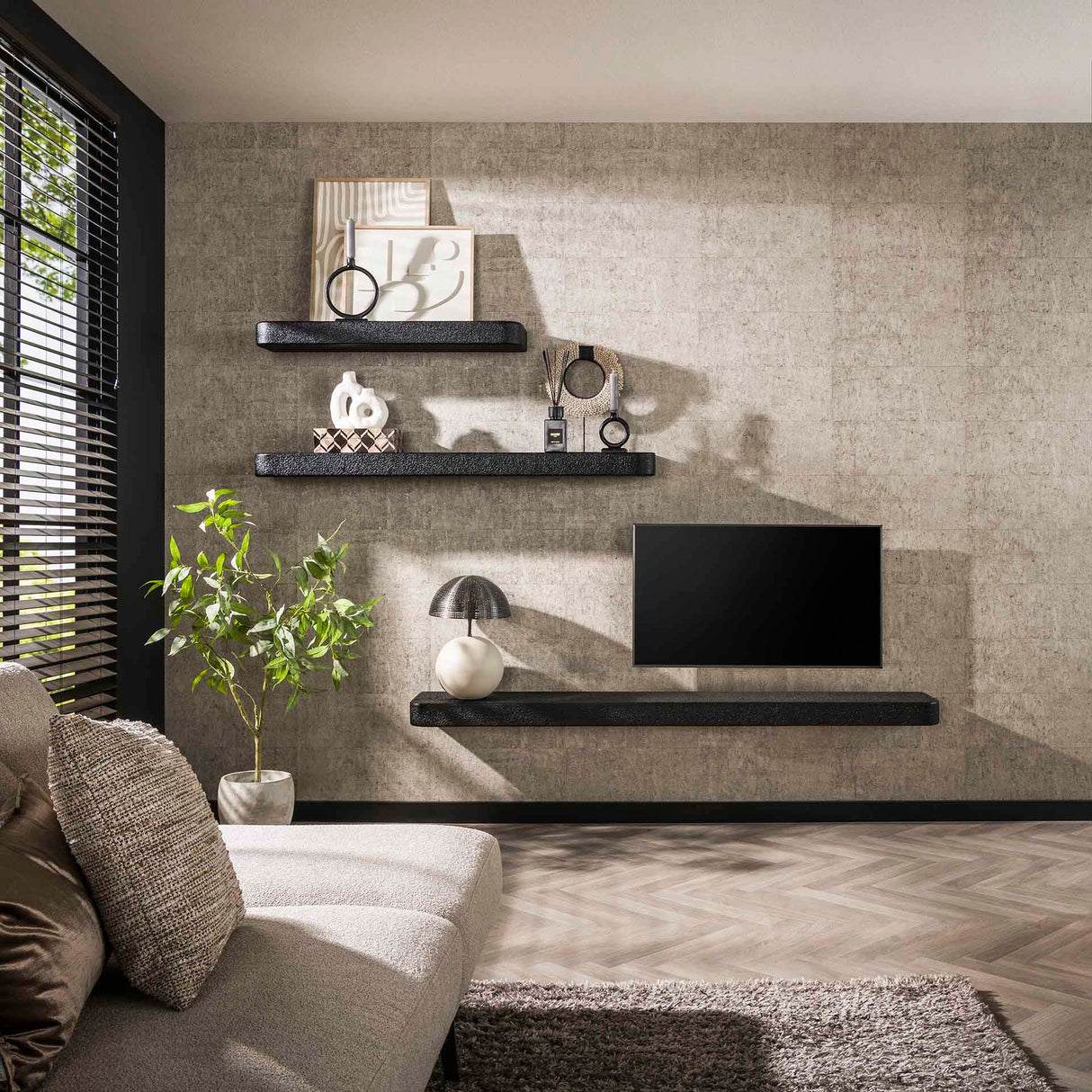 Étagère murale 100 cm Gris métallisé Aeris