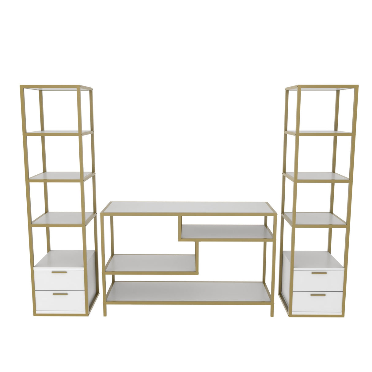 Ensemble de meubles télévisés Robbins Gol Gol White Mélamine 198x160x39 cm