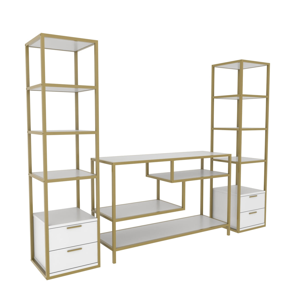 Ensemble de meubles télévisés Robbins Gol Gol White Mélamine 198x160x39 cm