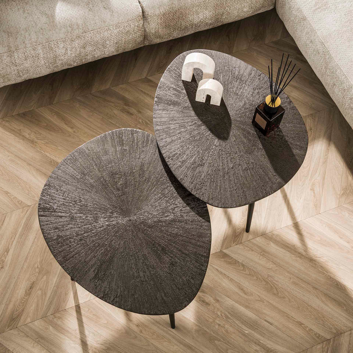 Ensemble de tables basses Juno Bronze foncé Métal - Ensemble de 2