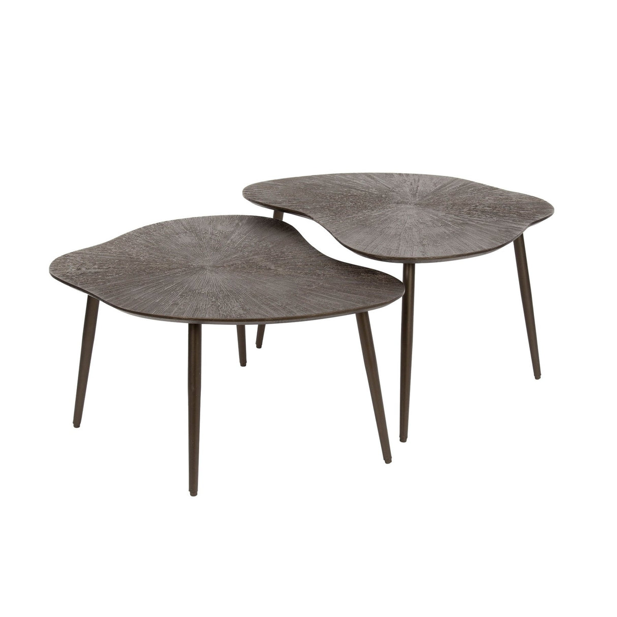 Ensemble de tables basses Jax Organique Bronze Marron Foncé (2 pièces)