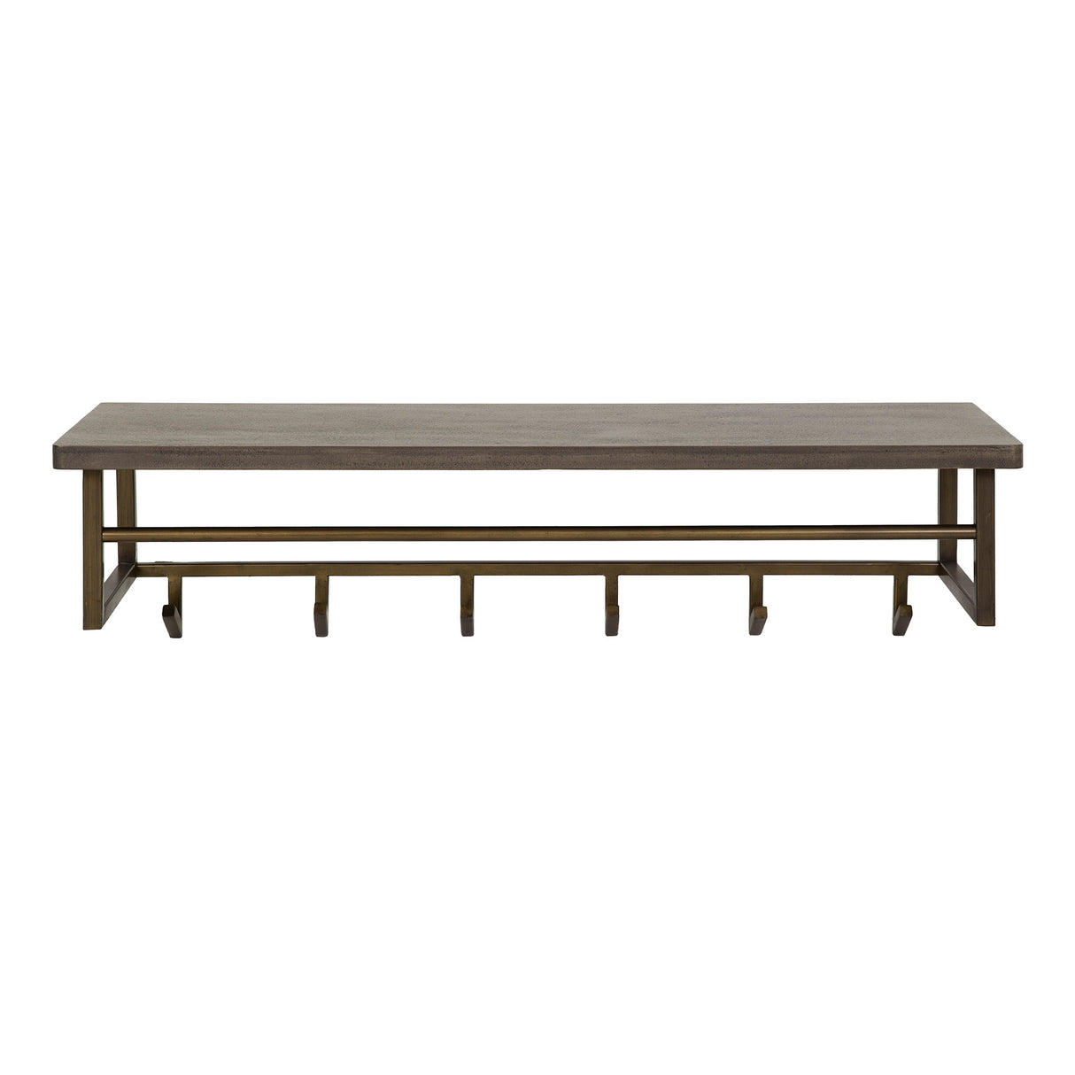 Porte-manteau Ferre 6 crochets - Avec étagère à chapeaux - Métal Bronze Antique