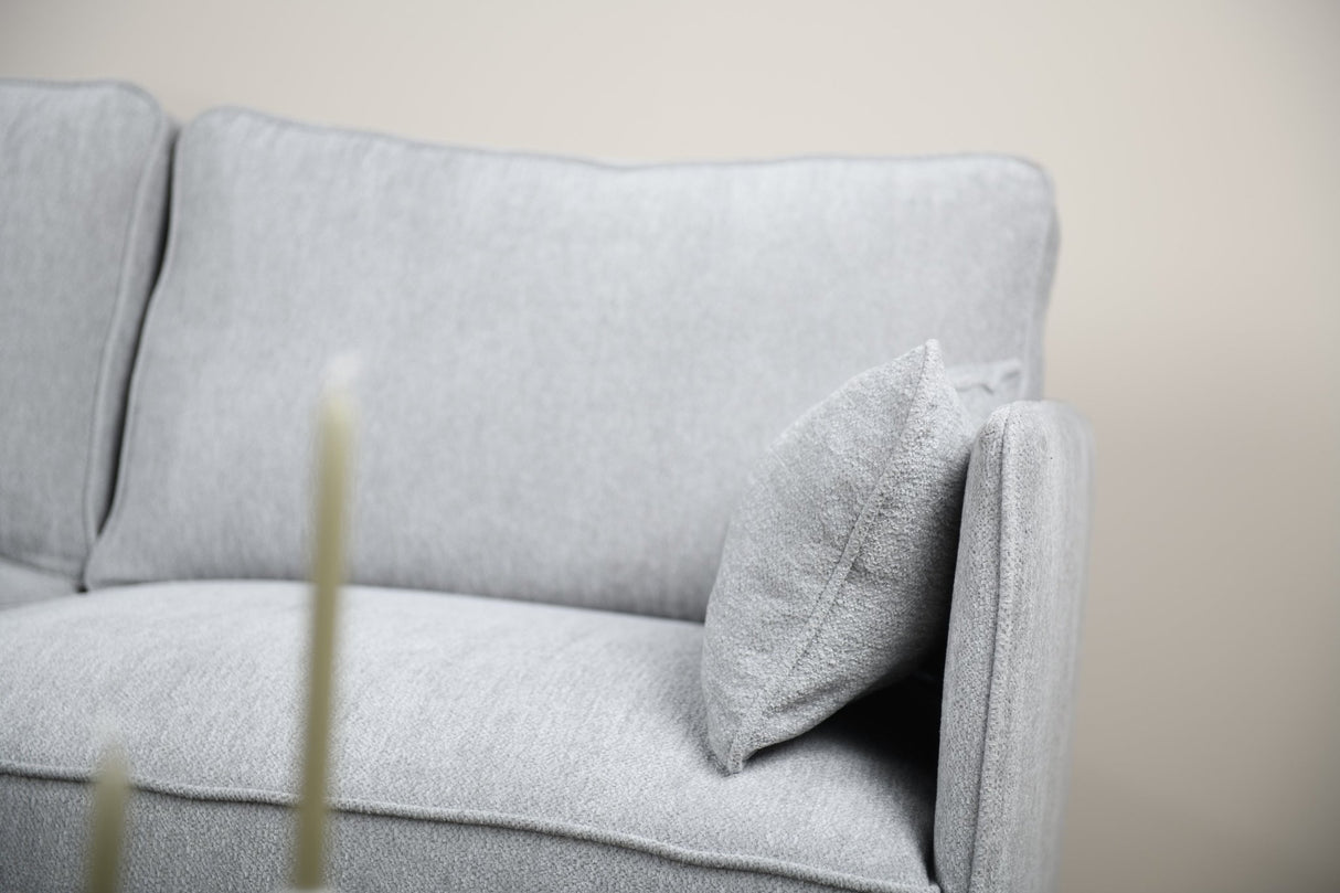 Canapé d'angle Peppin tissu gris clair - gauche