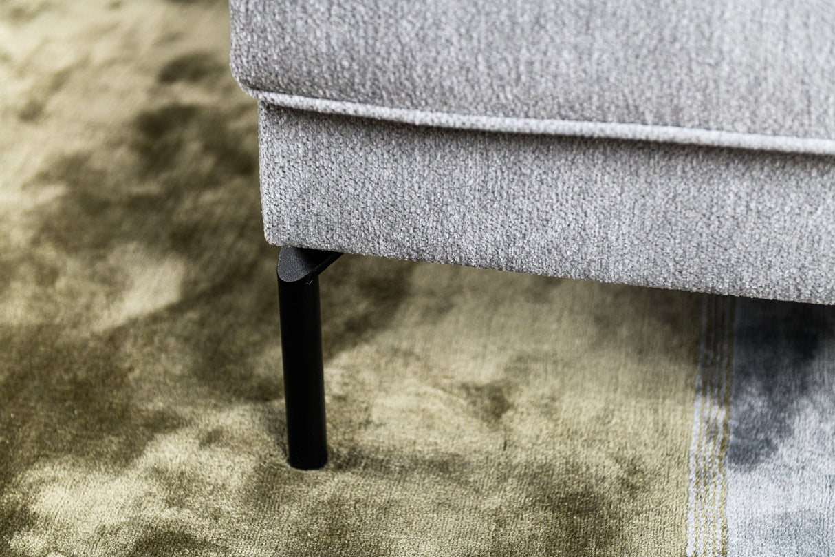 Canapé d'angle Peppin tissu gris clair - droite