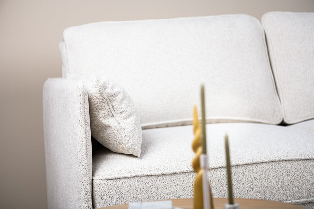 Canapé d'angle Peppin tissu crème - droite