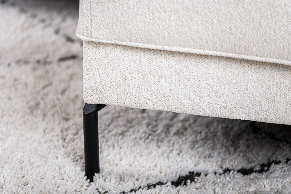 Canapé d'angle Peppin tissu crème - droite