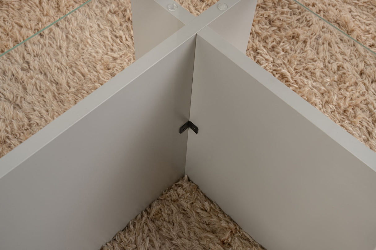 Table basse moderne rectangulaire Vetroni gris - Verre - 105x65 cm