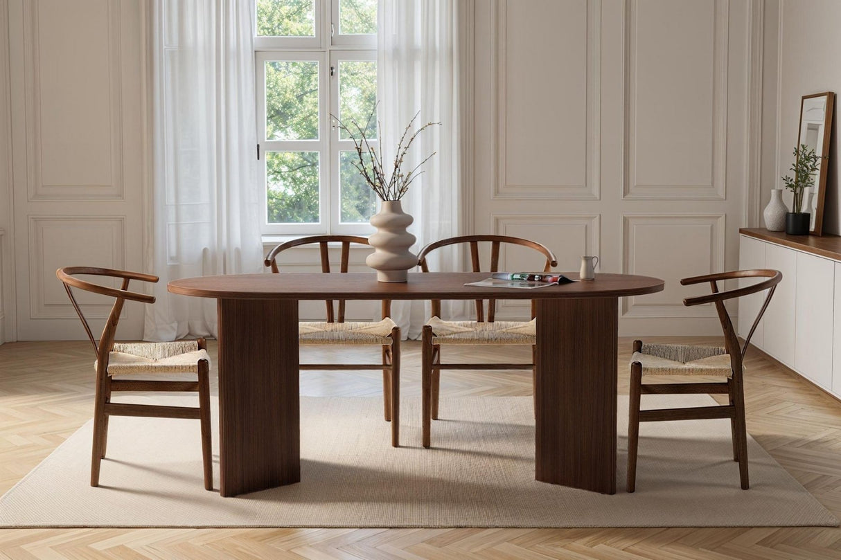 Sablin Table à manger Noyer 180x89,5x75 cm Noyer Mélamine